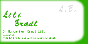 lili bradl business card